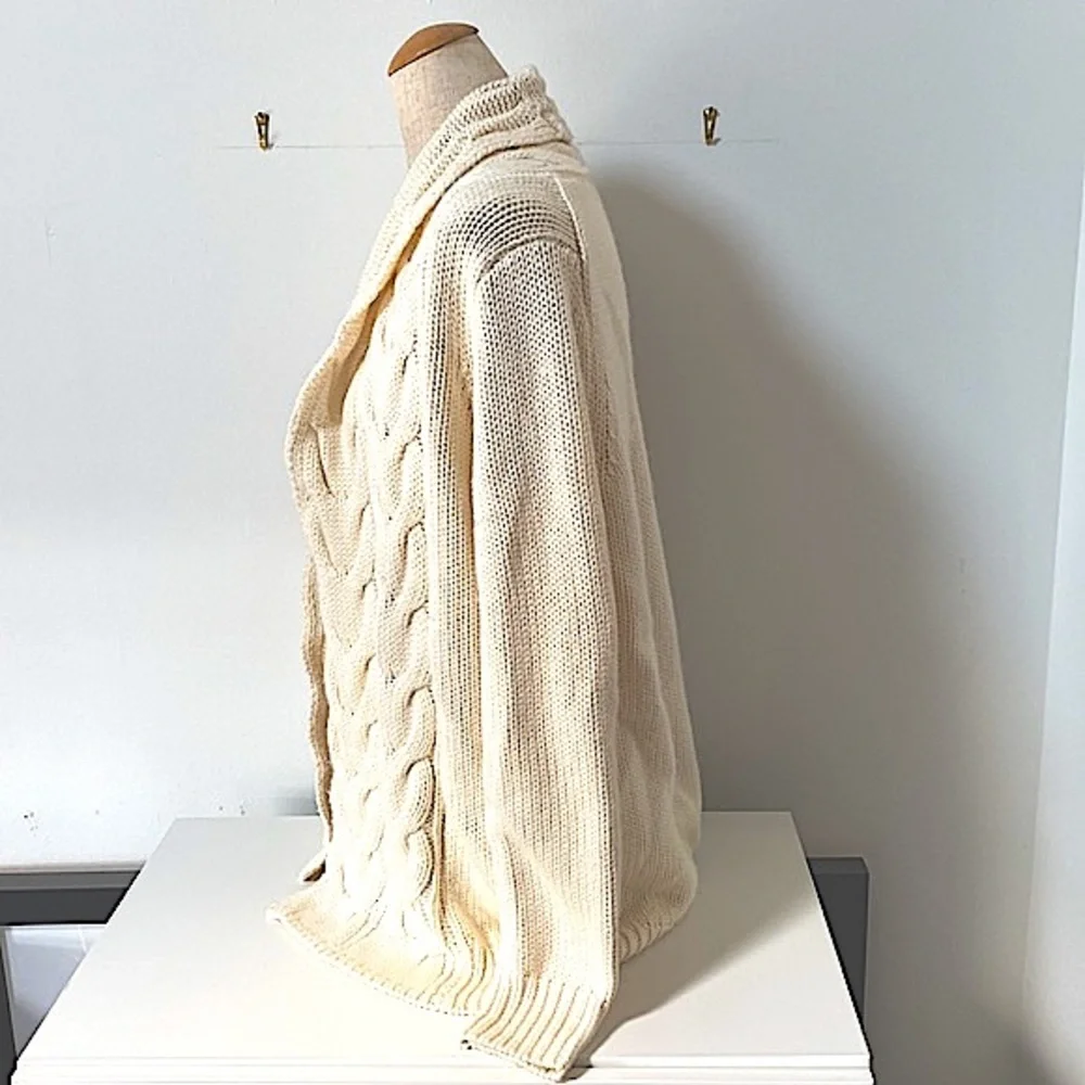 Banana Republic Cable Shawl Collared Sweater - Picture 2 of 7